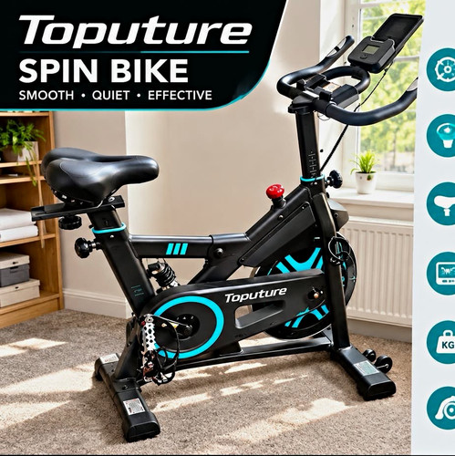 Toputure spin bike black - spin, lcd